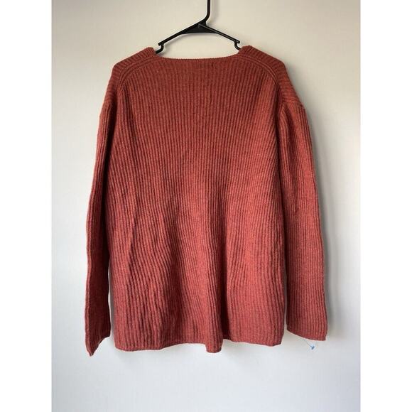 Madewell Woodside Merino Wool Sweater Size Small Burgundy Orange Related $88​​​ - Picture 9 of 9